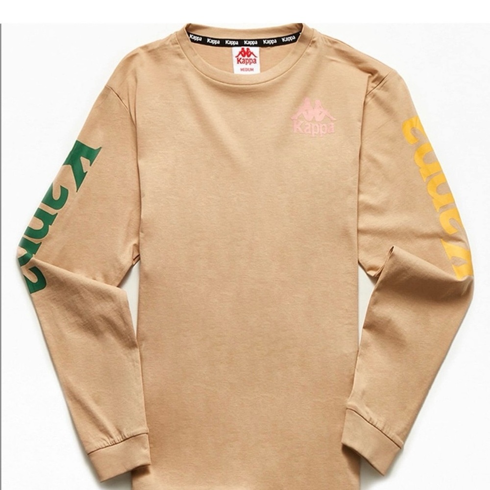 Kappa Ruiz Long Sleeve T-Shirt Logo Tape Sleeves Streetwear M